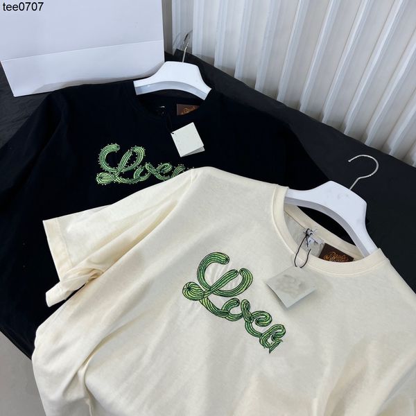 matching edition 22 tee spring and summer lofw family two-color embroidered cactus short sleeve t-shirt men and women alike high-end, White 
matching edition 22 tee spring and summer lofw family two-color embroidered cactus short sleeve t-shirt men and women alike high-end, White