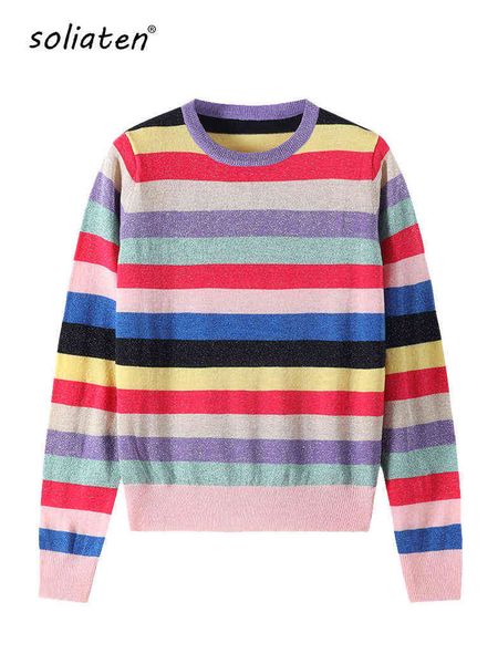 women's sweaters rainbow kleurrijke stripe print vrouwen casual truien 2022 fashion o-hals knitwear losse truien lurex jumper pull b-16, White;black
women's sweaters rainbow kleurrijke stripe print vrouwen casual truien 2022 fashion o-hals knitwear losse truien lurex jumper pull b-16, White;black