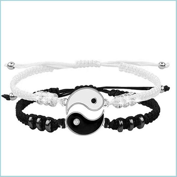 beaded strands 2pcs/set great friend strands bracelets 2 matching yin yang adjustable cord bracelet for bff friendship rela yydhhome dhs5x, Black
beaded strands 2pcs/set great friend strands bracelets 2 matching yin yang adjustable cord bracelet for bff friendship rela yydhhome dhs5x, Black