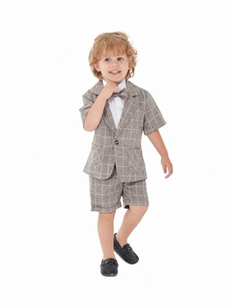 others apparel toddler boys plaid bow detail blazer & shorts without shirt h1s7#, Black;white
others apparel toddler boys plaid bow detail blazer & shorts without shirt h1s7#, Black;white