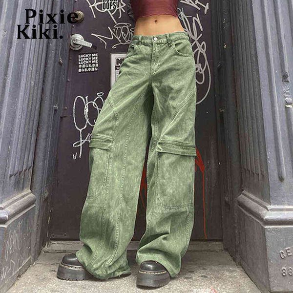 women's jeans pixiekiki low rise y2k jeans 2000s streetwear women denim pants green khaki baggy cargo pants vintage clothes p77-ed68 t2, Blue
women's jeans pixiekiki low rise y2k jeans 2000s streetwear women denim pants green khaki baggy cargo pants vintage clothes p77-ed68 t2, Blue