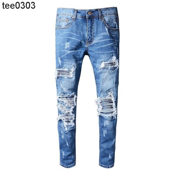 513 high street jeans fashion brand men's hole patch beggar jeans korean fashion personality amirs pants, Blue
513 high street jeans fashion brand men's hole patch beggar jeans korean fashion personality amirs pants, Blue