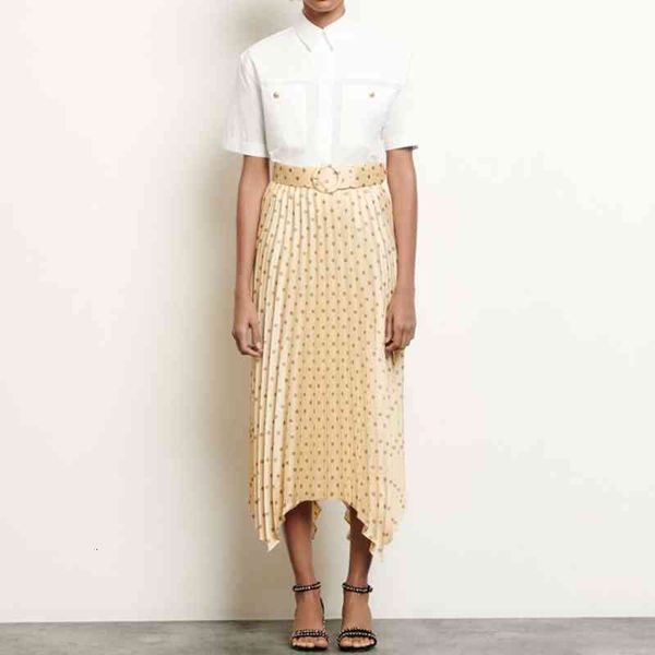 skirts french single spring wave dot print medium and long detachable belt pleated skirt, Black
skirts french single spring wave dot print medium and long detachable belt pleated skirt, Black