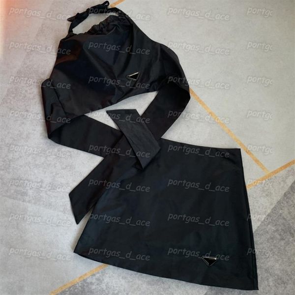 triangle badge crop womens re nylon camis halter backless skirt set black summer mini skirt330h, White
triangle badge crop womens re nylon camis halter backless skirt set black summer mini skirt330h, White