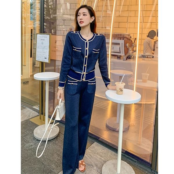 womens two piece pants luxury elegant sweater trousers suit women knitted bright silk single breasted cardigan high waist wide leg pants two, White
womens two piece pants luxury elegant sweater trousers suit women knitted bright silk single breasted cardigan high waist wide leg pants two, White