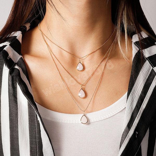 fashion women gold color multi-layers water drop pendant necklace women party jewelry, Silver
fashion women gold color multi-layers water drop pendant necklace women party jewelry, Silver