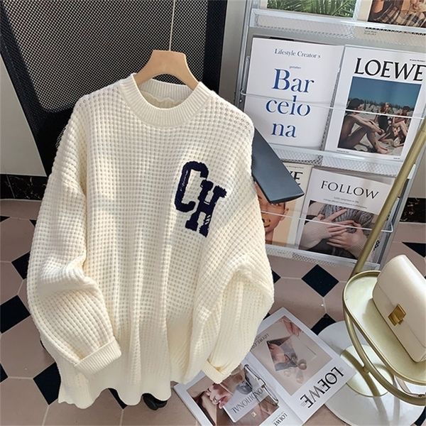 women's sweaters harajuku 's oversize knitted waffle autumn winter o neck letter pullover jumper women 220906, White;black
women's sweaters harajuku 's oversize knitted waffle autumn winter o neck letter pullover jumper women 220906, White;black
