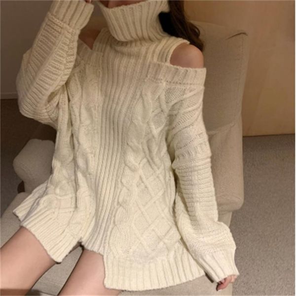 womens sweaters winter korean style sweaters knitted solid color pullovers turtleneck sweater women warm off shoulders womens clothes 220906, White;black
womens sweaters winter korean style sweaters knitted solid color pullovers turtleneck sweater women warm off shoulders womens clothes 220906, White;black