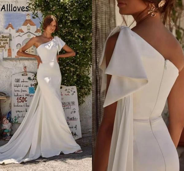 simple satin mermaid wedding dresses elegant one shoulder sleeveless fashion bridal gowns boho garden sweep train zipper back robes de marie, White
simple satin mermaid wedding dresses elegant one shoulder sleeveless fashion bridal gowns boho garden sweep train zipper back robes de marie, White