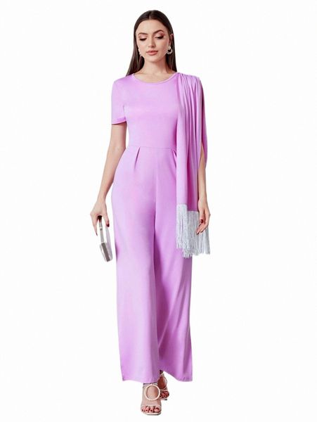 women's jumpsuits & rompers plicated detail fringe trim draped split hem jumpsuit y1lh#, Black;white
women's jumpsuits & rompers plicated detail fringe trim draped split hem jumpsuit y1lh#, Black;white