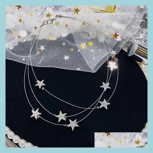 chokers chokers net red clavicle chain short simple mti-layer stars sen necklace drop delivery 2021 jewelry necklaces pendants bdedome dhzqy, Golden;silver
chokers chokers net red clavicle chain short simple mti-layer stars sen necklace drop delivery 2021 jewelry necklaces pendants bdedome dhzqy, Golden;silver