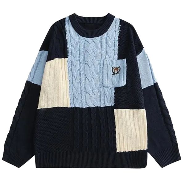 men's sweaters sweater men winter japanese bear embroidery pocket knit pullovers woman vintage hip hop streetwear oversized sweater 220, White;black
men's sweaters sweater men winter japanese bear embroidery pocket knit pullovers woman vintage hip hop streetwear oversized sweater 220, White;black