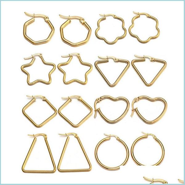 hoop huggie 8pairs/set stainless steel hoop earrings set for women simple geometric ear jewelry gold sier color party weddi bdehome dhnls, Golden;silver
hoop huggie 8pairs/set stainless steel hoop earrings set for women simple geometric ear jewelry gold sier color party weddi bdehome dhnls, Golden;silver