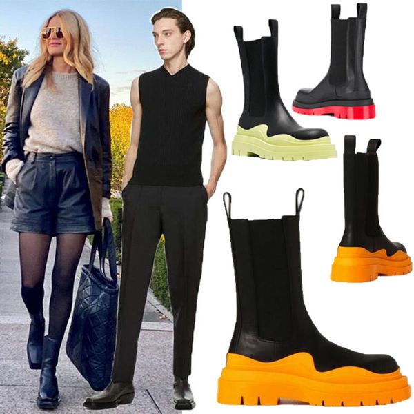 bottega boots men two tone lthr chelsa booties man platform chunky boot lady shoes luxury designer black/tangerine soles women boots 35--45
bottega boots men two tone lthr chelsa booties man platform chunky boot lady shoes luxury designer black/tangerine soles women boots 35--45