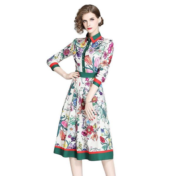 2022 floral fashion shirt dress long sleeve classic lapel button print designer yellow dresses spring autumn office lady pleated midi frocks, Black;gray
2022 floral fashion shirt dress long sleeve classic lapel button print designer yellow dresses spring autumn office lady pleated midi frocks, Black;gray