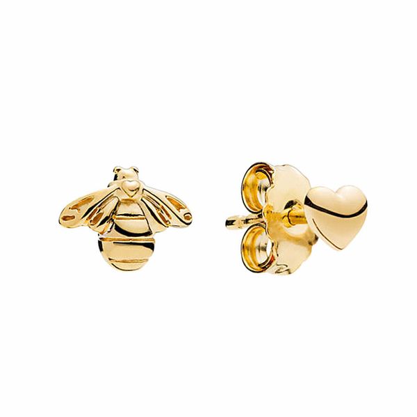 yellow gold plated bee heart stud earrings sweet women authentic 925 silver wedding jewelry set for pandora girlfriend gift earring with ori, Golden;silver
yellow gold plated bee heart stud earrings sweet women authentic 925 silver wedding jewelry set for pandora girlfriend gift earring with ori, Golden;silver