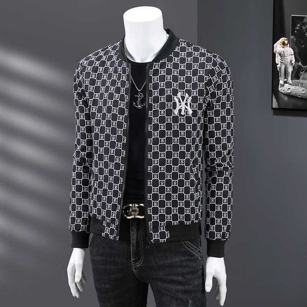 men's coat new autumn social guy print jacket ruffian handsome stand collar coat versatile trend top, Black;brown
men's coat new autumn social guy print jacket ruffian handsome stand collar coat versatile trend top, Black;brown