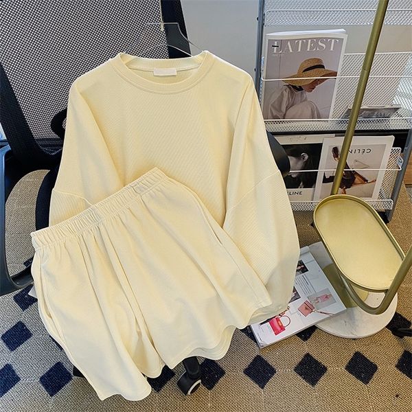 womens two piece pants casual long sleeved sweatshirt two piece sets womens outifits streetwear loose o neck hoodieswide leg shorts suit 220, White
womens two piece pants casual long sleeved sweatshirt two piece sets womens outifits streetwear loose o neck hoodieswide leg shorts suit 220, White