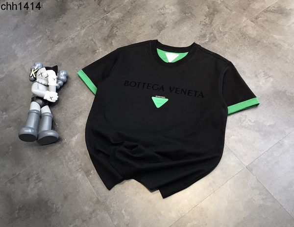 2022 summer new tee fake two piece t-shirt with flocked letters on the chest botvegas venetas, White;black
2022 summer new tee fake two piece t-shirt with flocked letters on the chest botvegas venetas, White;black