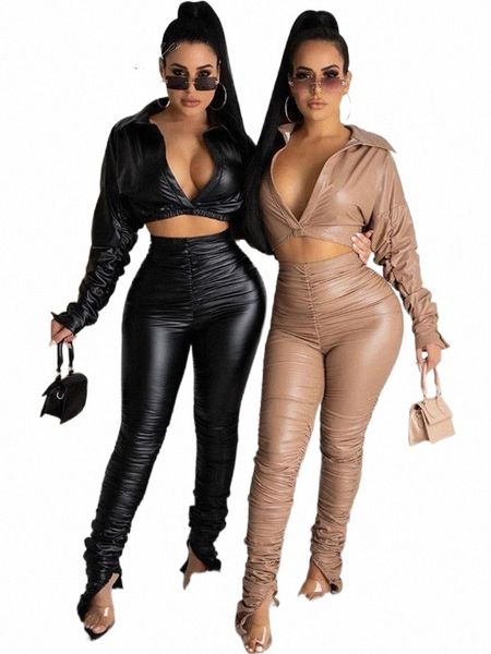 women's tracksuits poshby deep v neck crop night club solid leather ruched stacked pants suit pleated ear high waist street 2 piece set, Gray
women's tracksuits poshby deep v neck crop night club solid leather ruched stacked pants suit pleated ear high waist street 2 piece set, Gray