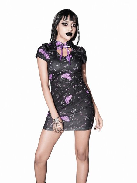 casual dresses gothic slogan & butterfly print tie front cutout dress g1hn#, Black;gray
casual dresses gothic slogan & butterfly print tie front cutout dress g1hn#, Black;gray
