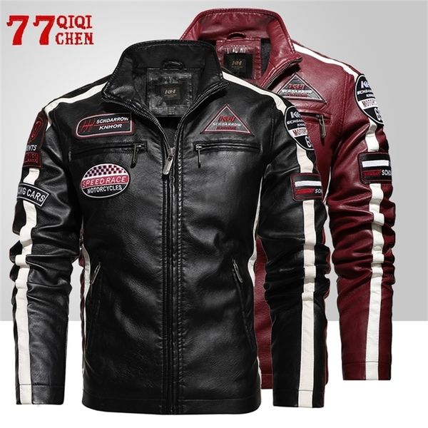 men's leather faux leather men's motorcycle leather jacket autumn casual patchwork vintage overcoat biker pu embroidery bomber zip, Black
men's leather faux leather men's motorcycle leather jacket autumn casual patchwork vintage overcoat biker pu embroidery bomber zip, Black