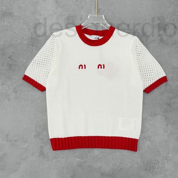 women's knits & tees designer high version casual red bonded hollow round neck short sleeve knitted embroidered flocking letter t-shirt, White
women's knits & tees designer high version casual red bonded hollow round neck short sleeve knitted embroidered flocking letter t-shirt, White