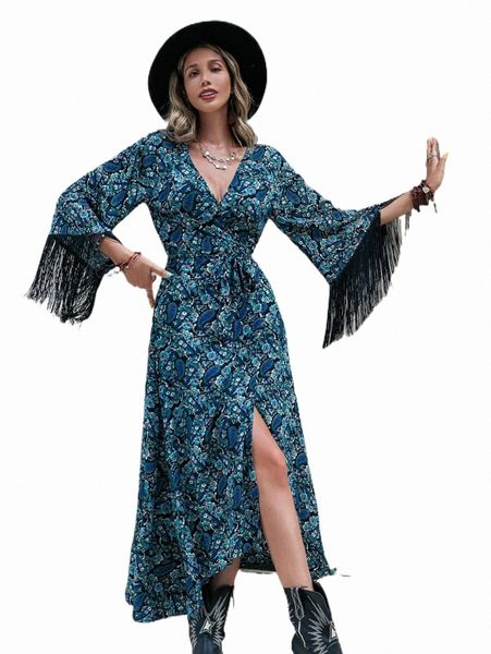 casual dresses rusttydustty paisley print fringe trim wrap hem knot front dress r0yu#, Black;gray
casual dresses rusttydustty paisley print fringe trim wrap hem knot front dress r0yu#, Black;gray