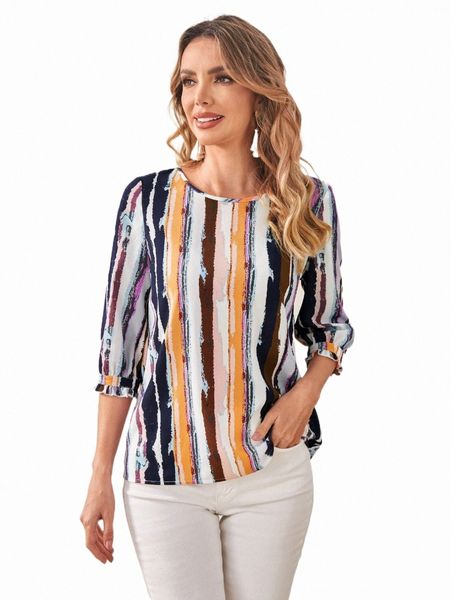 women's blouses & shirts emery rose striped flounce sleeve blouse b6y5#, White
women's blouses & shirts emery rose striped flounce sleeve blouse b6y5#, White