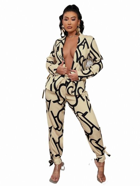 two piece dress glamaker graphic print shawl collar blazer & knot hem tailored pants y4u8#, White
two piece dress glamaker graphic print shawl collar blazer & knot hem tailored pants y4u8#, White