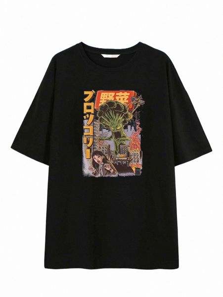 women's t-shirt romwe x ilustrata cartoon & figure graphic oversized tee s7io#, White
women's t-shirt romwe x ilustrata cartoon & figure graphic oversized tee s7io#, White