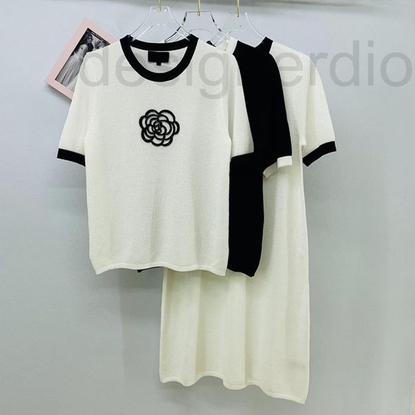 women's knits & tees designer 22 summer new product beaded flower round neck short sleeve t-shirt medium and long knitted dress tempera, White
women's knits & tees designer 22 summer new product beaded flower round neck short sleeve t-shirt medium and long knitted dress tempera, White