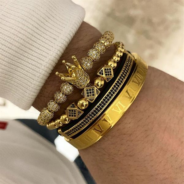 3pcs set roman numeral titanium steel bracelet couple charm bracelet crown for lovers bracelets for women men luxury jewelry tainl279t, Golden;silver
3pcs set roman numeral titanium steel bracelet couple charm bracelet crown for lovers bracelets for women men luxury jewelry tainl279t, Golden;silver