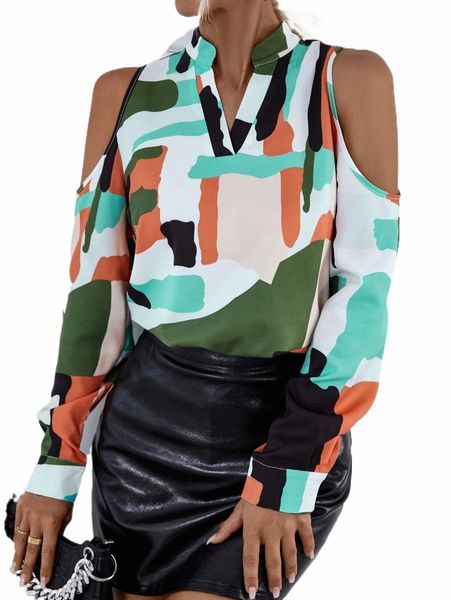 women's blouses & shirts allover print cold shoulder blouse l9dj#, White
women's blouses & shirts allover print cold shoulder blouse l9dj#, White