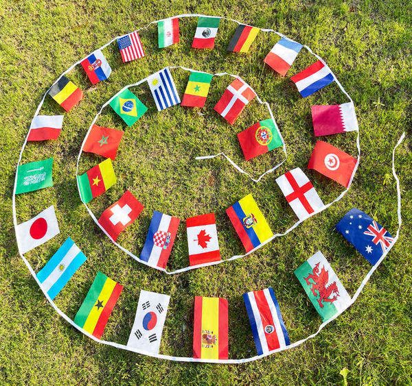 banners streamers confetti qatar world cup flag stringing 32 countries bar club flag decoration
banners streamers confetti qatar world cup flag stringing 32 countries bar club flag decoration