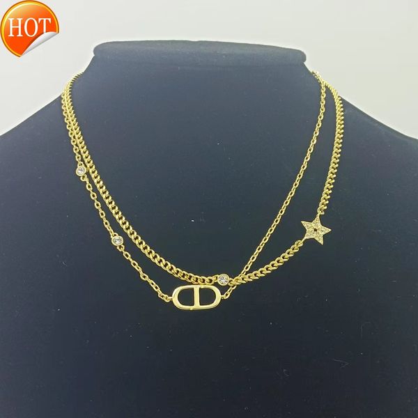 d family di family's new necklace high-grade light luxury double-layer cd letter clavicle chain star batch factory direct sale, Black
d family di family's new necklace high-grade light luxury double-layer cd letter clavicle chain star batch factory direct sale, Black