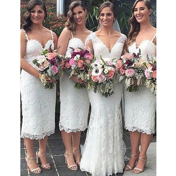 ivory lace bridesmaid dresses tea length spaghetti strap country bridesmaids dress wedding guest gowns custom made, White;pink
ivory lace bridesmaid dresses tea length spaghetti strap country bridesmaids dress wedding guest gowns custom made, White;pink