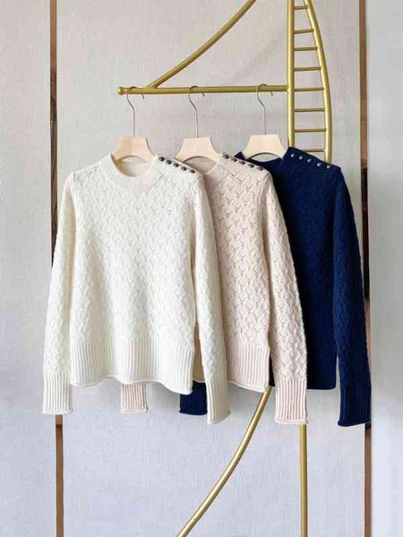 women's knits tees soft glutinous original yarn max pure cashmere sweater round neck pullover shoulder button decorative color, White
women's knits tees soft glutinous original yarn max pure cashmere sweater round neck pullover shoulder button decorative color, White