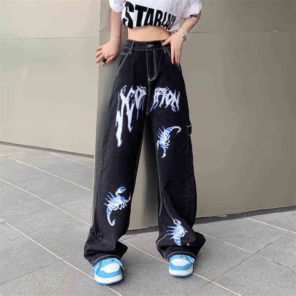 women's jeans irabeezt y2k vintage jeans pants women denim trousers print scorpion autumn high street loose straight wide leg pants t22, Blue
women's jeans irabeezt y2k vintage jeans pants women denim trousers print scorpion autumn high street loose straight wide leg pants t22, Blue