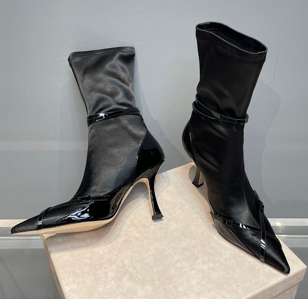 2022 designer new women's high-heeled boots autumn winter short belt cross stitching fashion elastic black ladies socks boot mid-tube h
2022 designer new women's high-heeled boots autumn winter short belt cross stitching fashion elastic black ladies socks boot mid-tube h