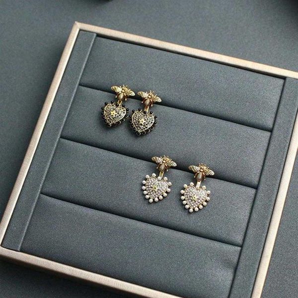 d home 2021 new style heart-shaped diamond inlaid pearl bee earrings for women231l, Golden
d home 2021 new style heart-shaped diamond inlaid pearl bee earrings for women231l, Golden