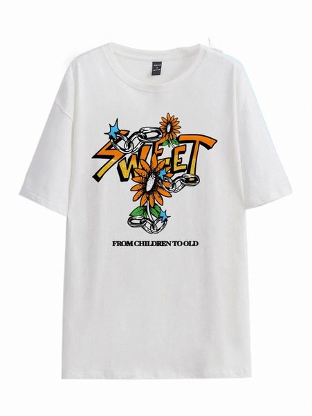 women's t-shirt x dhoni reza drop shoulder slogan & floral print tee 95dx#, White
women's t-shirt x dhoni reza drop shoulder slogan & floral print tee 95dx#, White