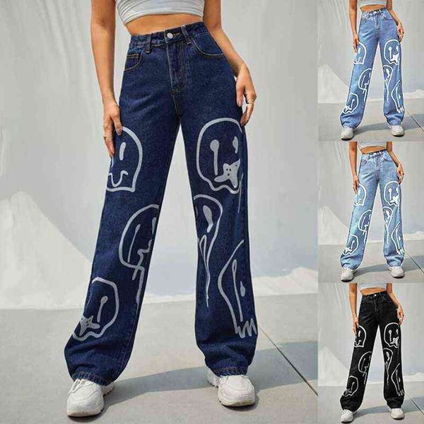 women's jeans high waist funny printing denim jeans women 2022 casual wide leg pants hip-hop fashion straight trousers korean streetwea, Blue
women's jeans high waist funny printing denim jeans women 2022 casual wide leg pants hip-hop fashion straight trousers korean streetwea, Blue