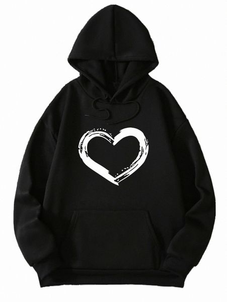 women's hoodies & sweatshirts heart print thermal drawstring hoodie p1hd#, Black
women's hoodies & sweatshirts heart print thermal drawstring hoodie p1hd#, Black