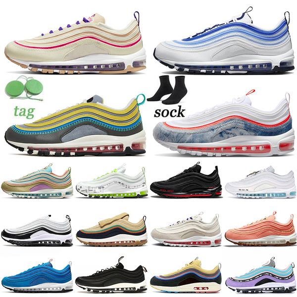 2022 with socks sports cushion 97s running shoes classic men women 97og triple white black satan golf nrg washed denim mschf x inri jesus co, White;red
2022 with socks sports cushion 97s running shoes classic men women 97og triple white black satan golf nrg washed denim mschf x inri jesus co, White;red