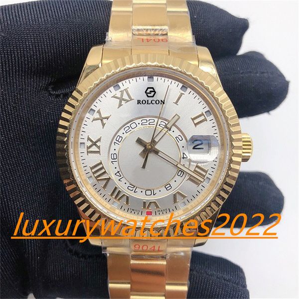 super factory watch 326938 42mm 18k gold stainless steel automatic movement mechanical ring command silver dial sapphire glass wristwatch, Slivery;brown
super factory watch 326938 42mm 18k gold stainless steel automatic movement mechanical ring command silver dial sapphire glass wristwatch, Slivery;brown