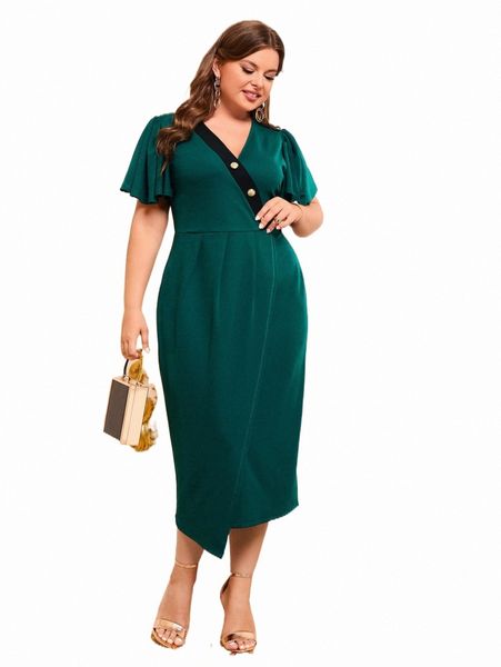 plus size dresses plus button front plicated detail asymmetrical hem dress c7qx#, Black
plus size dresses plus button front plicated detail asymmetrical hem dress c7qx#, Black