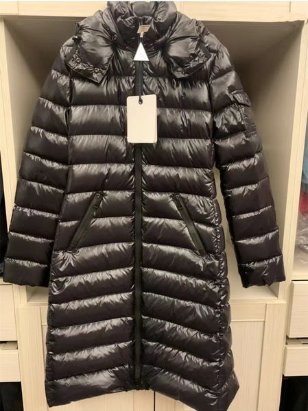 women long down jacket parkas designer hood quilted coat nylon pockets zipper winter outwear, Black
women long down jacket parkas designer hood quilted coat nylon pockets zipper winter outwear, Black