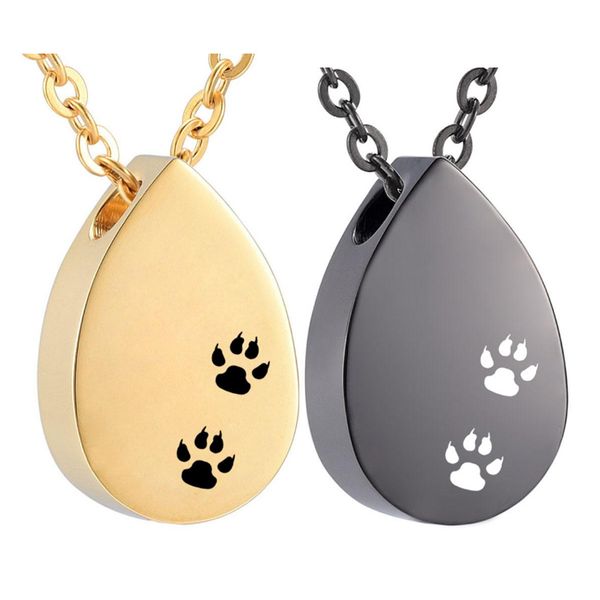 stainless steel water droplets urns necklace cremation urn pendant cat paw with heart pendant memorial keepsake jewelry, Silver 
stainless steel water droplets urns necklace cremation urn pendant cat paw with heart pendant memorial keepsake jewelry, Silver