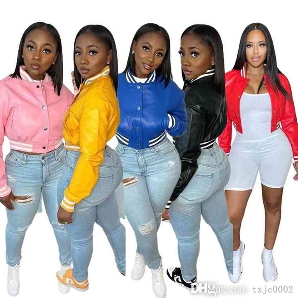 2022 fall winter womens coat windproof leather jacket long sleeves outdoor baseball uniform crop top, Black
2022 fall winter womens coat windproof leather jacket long sleeves outdoor baseball uniform crop top, Black